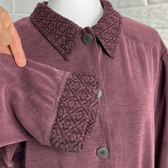 CYNTHIA MAX CASUAL COAT LIGHTWEIGHT RAYON PLUM COLORED SIZE XL - Picture 5 of 12
